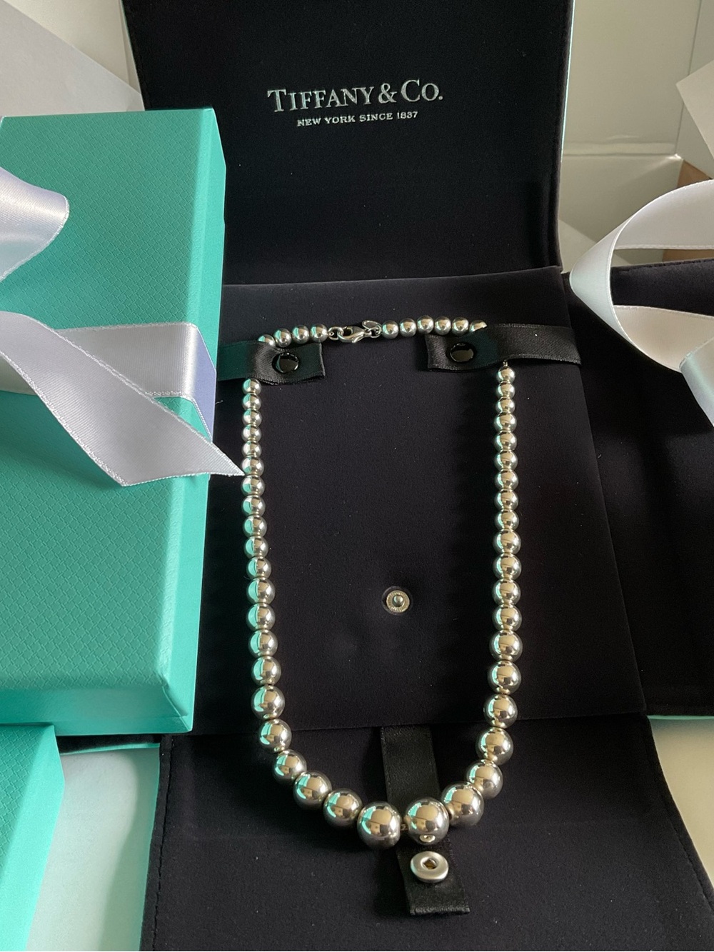 Tiffany & Co. Classic Silver Graduated Bead Necklace
